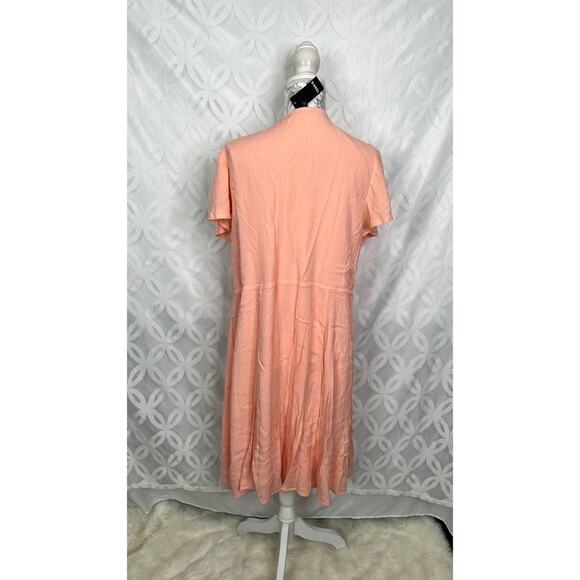 Torrid Peach Mini Gauze Lace-Up Skater Mini Spring Dress Size 1X NWT - Picture 6 of 8